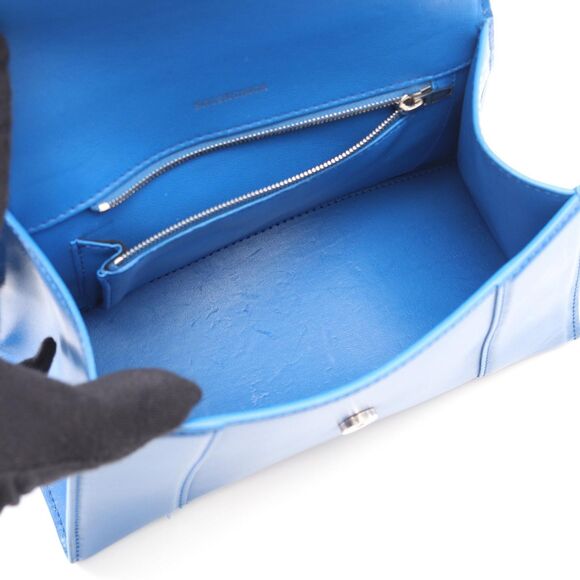 Balenciaga Handbag Hour Glass Small Blue Leather Hour Glass Ladies B - Picture 3 of 9
